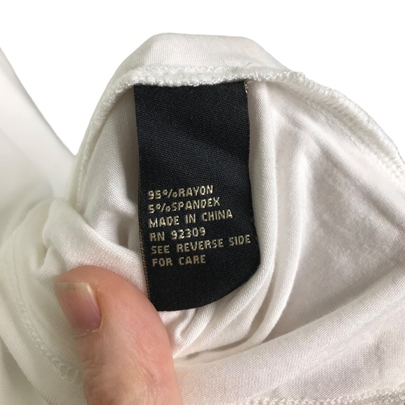DG2 By Diane Gilman Women's Draped Top Sleeveless White Stretch Pullover Sz M - Picture 8 of 9